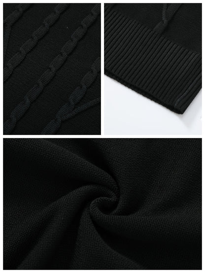 Men'S Solid Color Turtleneck Sweater, Highly Elastic, Stylish, Comfortable, And Warm Top, Suitable for Outdoor Wear in Autumn And Winter, Base Layer Sweater, Striped Knitted Turtleneck Sweater - Long Sleeve Pullover, Featurin