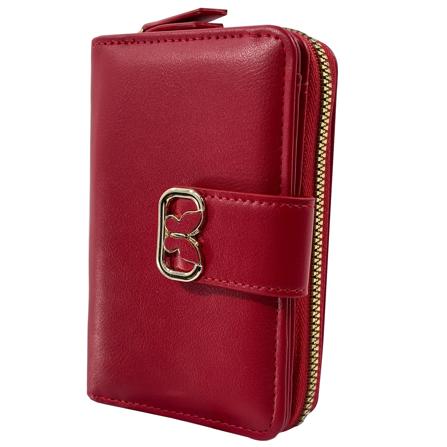 Large Capacity Butterfly Clasp Wallet with Single Zipper | Multiple Card Slots, Fresh and Easy Style, Lining, Zip Pocket - KAIPIBAO