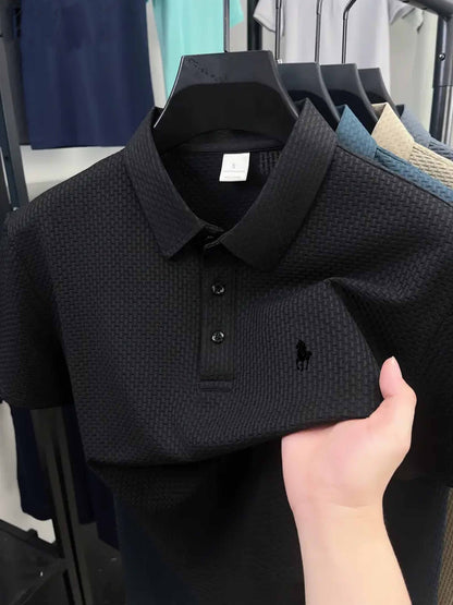 S144 Ankle Sprain Horse Print Golf Knitted Men'S Polo - ayq