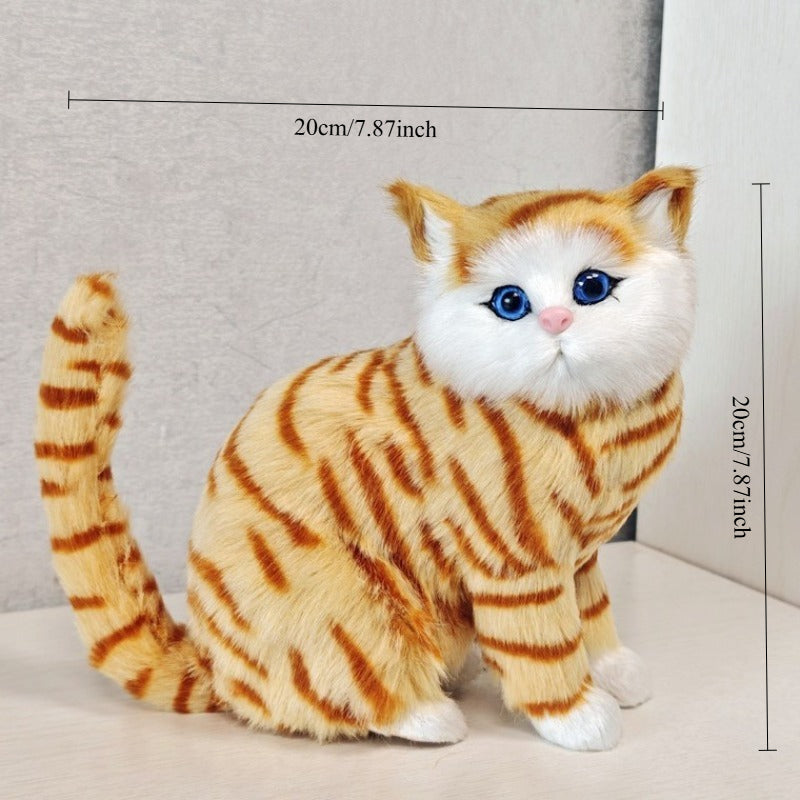 Simulation Cat Toys Featuring Five Types of Cats: Persian, Black, Spotted, And Other Realistic Animal Designs.