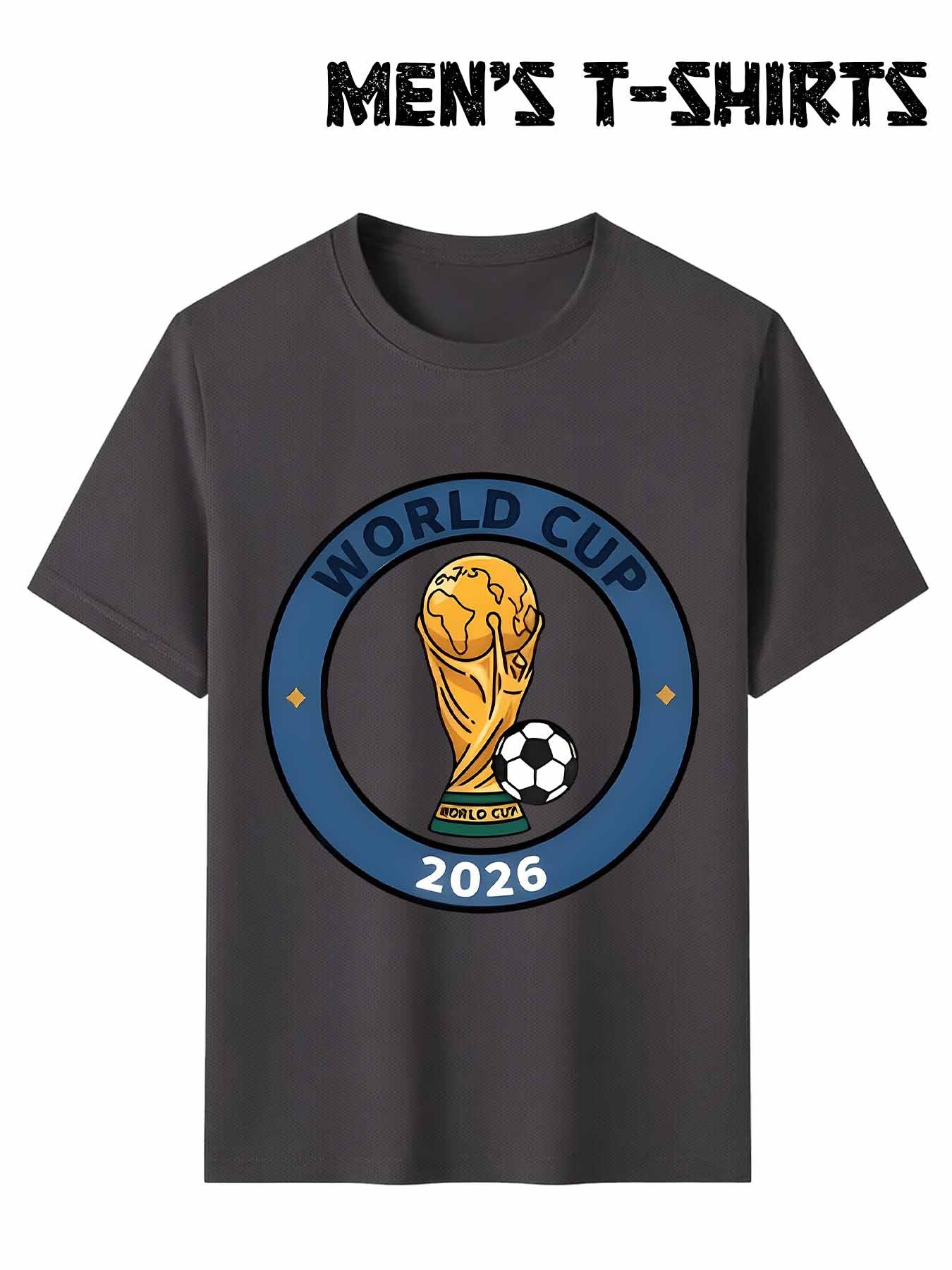 Men's FIFA World Cup Soccer Ball Mesh T-Shirt, Casual Sporty Fit