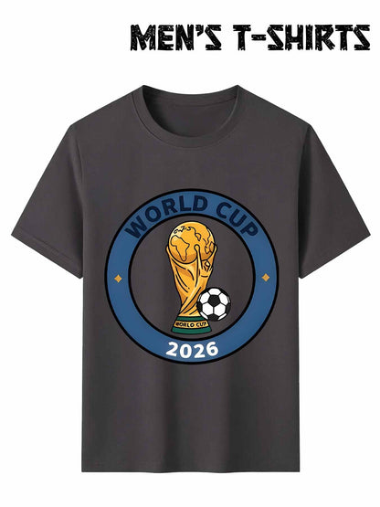 Men's FIFA World Cup Soccer Ball Mesh T-Shirt, Casual Sporty Fit
