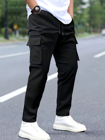 Boys' Cargo Sports Pants with Multi-Pockets and Drawstring