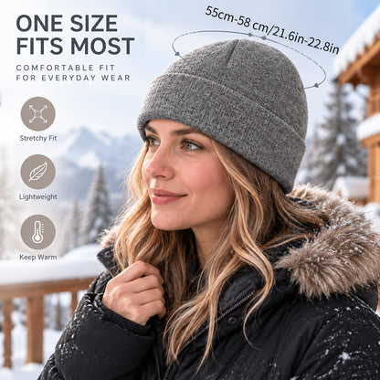 Lightweight Knit Beanie Hat for Fall and Winter Outdoors