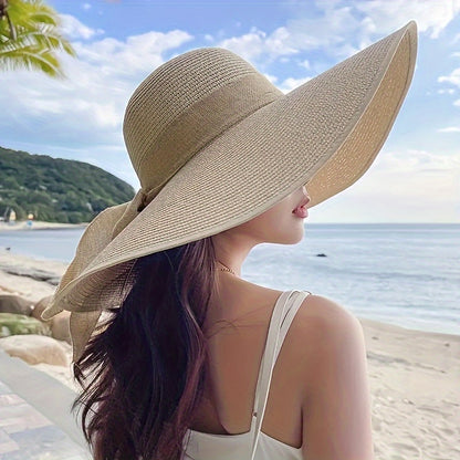 Women’s Linen Large Brim Foldable Summer Beach Hat