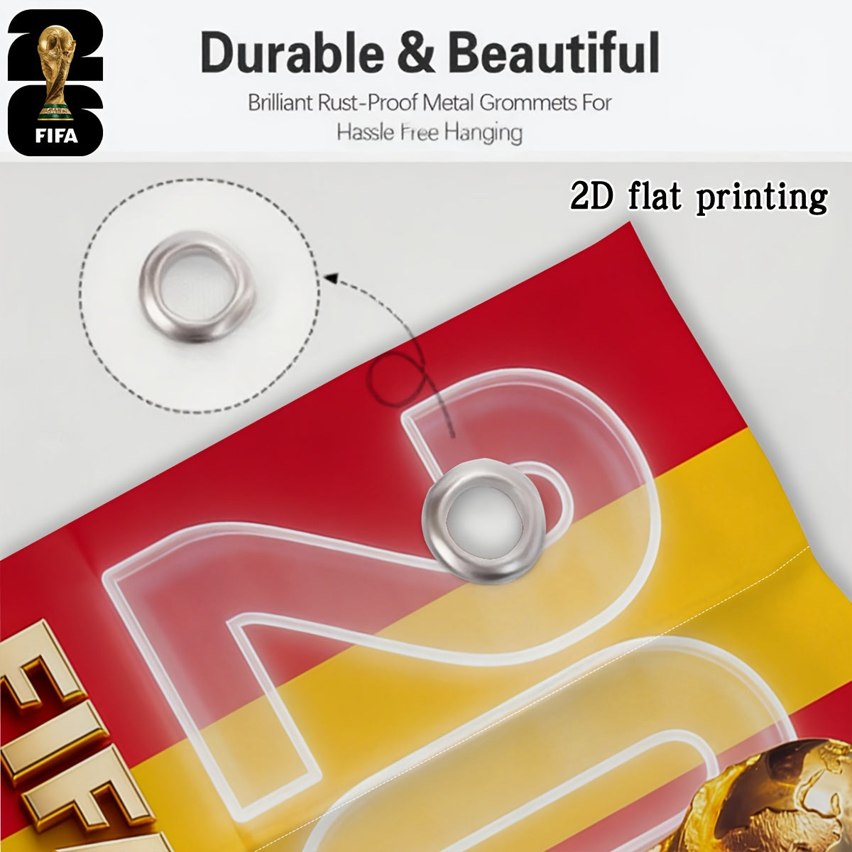 2026 FIFA World Cup Square Polyester Flag for Fans & Events