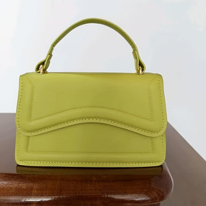 Fresh and trendy small square bag, one shoulder crossbody bag, youthful and sweet style, magnetic buckle closure bag, solid color, internet famous and popular bag