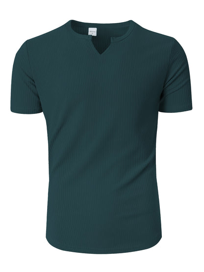 Men's Slim V-Neck Casual Short Sleeve T-Shirt for Summer