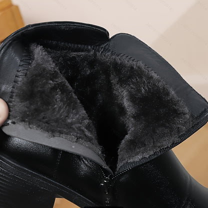 Women's Knight Winter Outdoor Christmas Gift Thickened Fleece-Lined Comfortable Cold-Proof Anti-Slip Wear-Resistant Short Boot