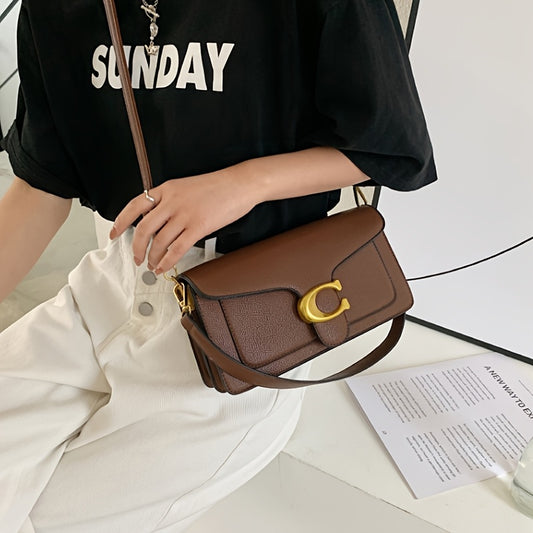 Elegant Women’s PU Crossbody Bag with Magnetic Closure - ayq