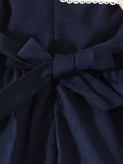 Loleta Girls' Princess Dress with Fleece Lining, Winter Maid for Little Girls, Party Outfit in College Style