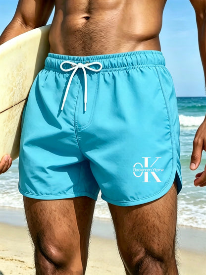 Men's Quick-Dry Woven Beach Shorts with Stylish Print