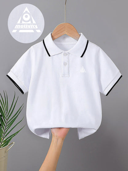 Kids' Summer Cotton Polo Shirt with Geometric Print
