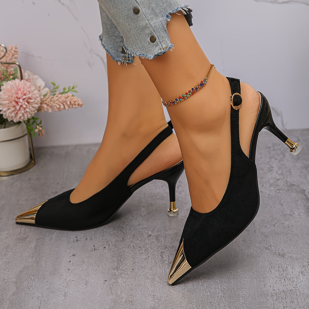 Women’s Pointed Toe Stiletto Heels Sexy Backless Spring Shoes