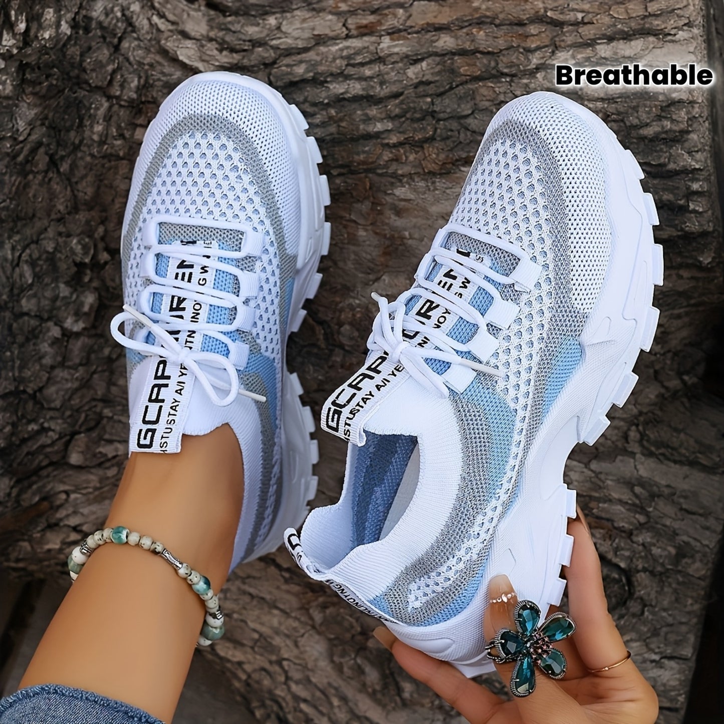 Women's Low-Top Breathable Sneakers with Cushioned Sole