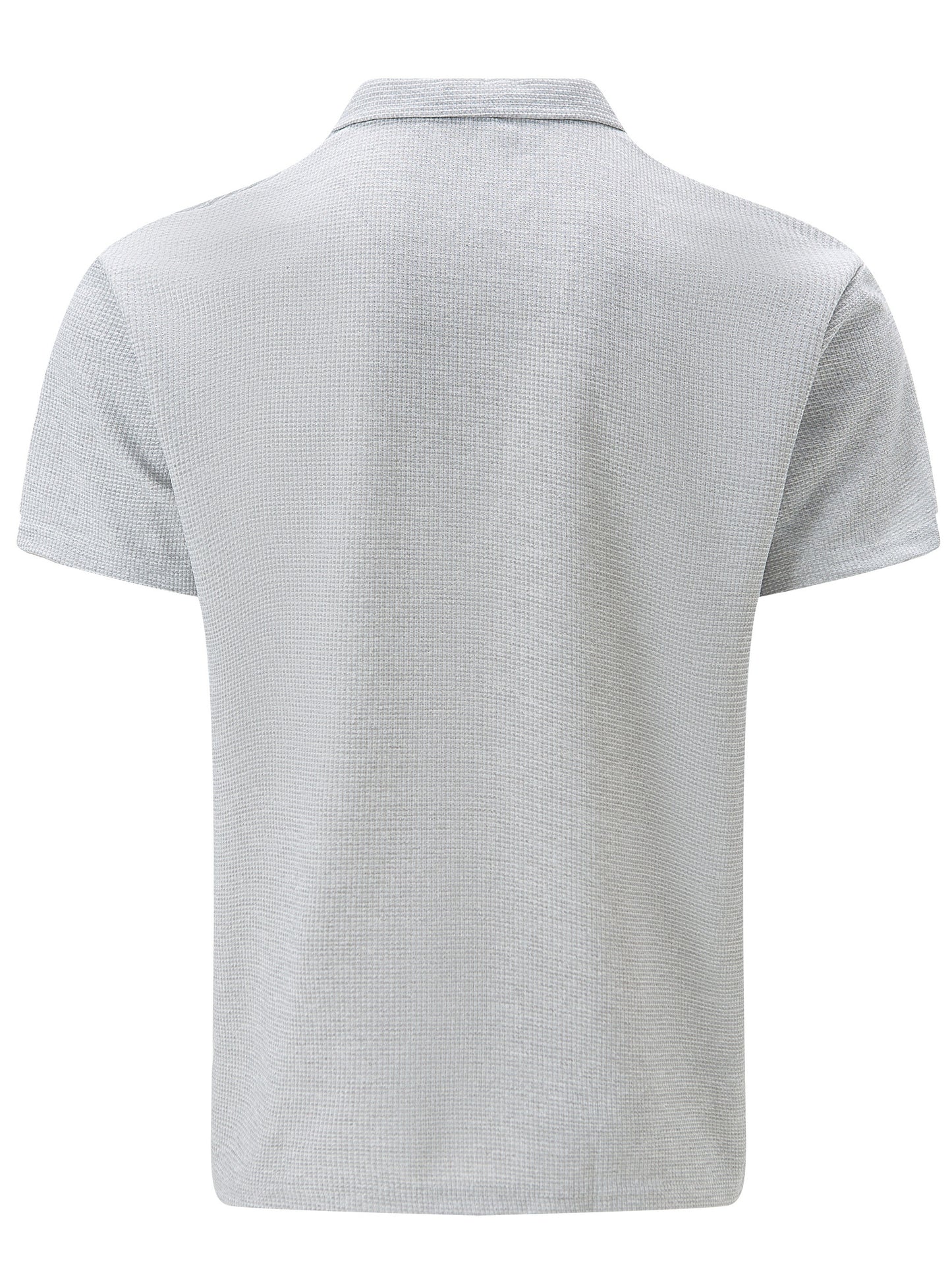 Men's Solid Short Sleeve Zipper Shirt, Casual Male Shirt For Summer Outdoor, Gift For Men - ayq