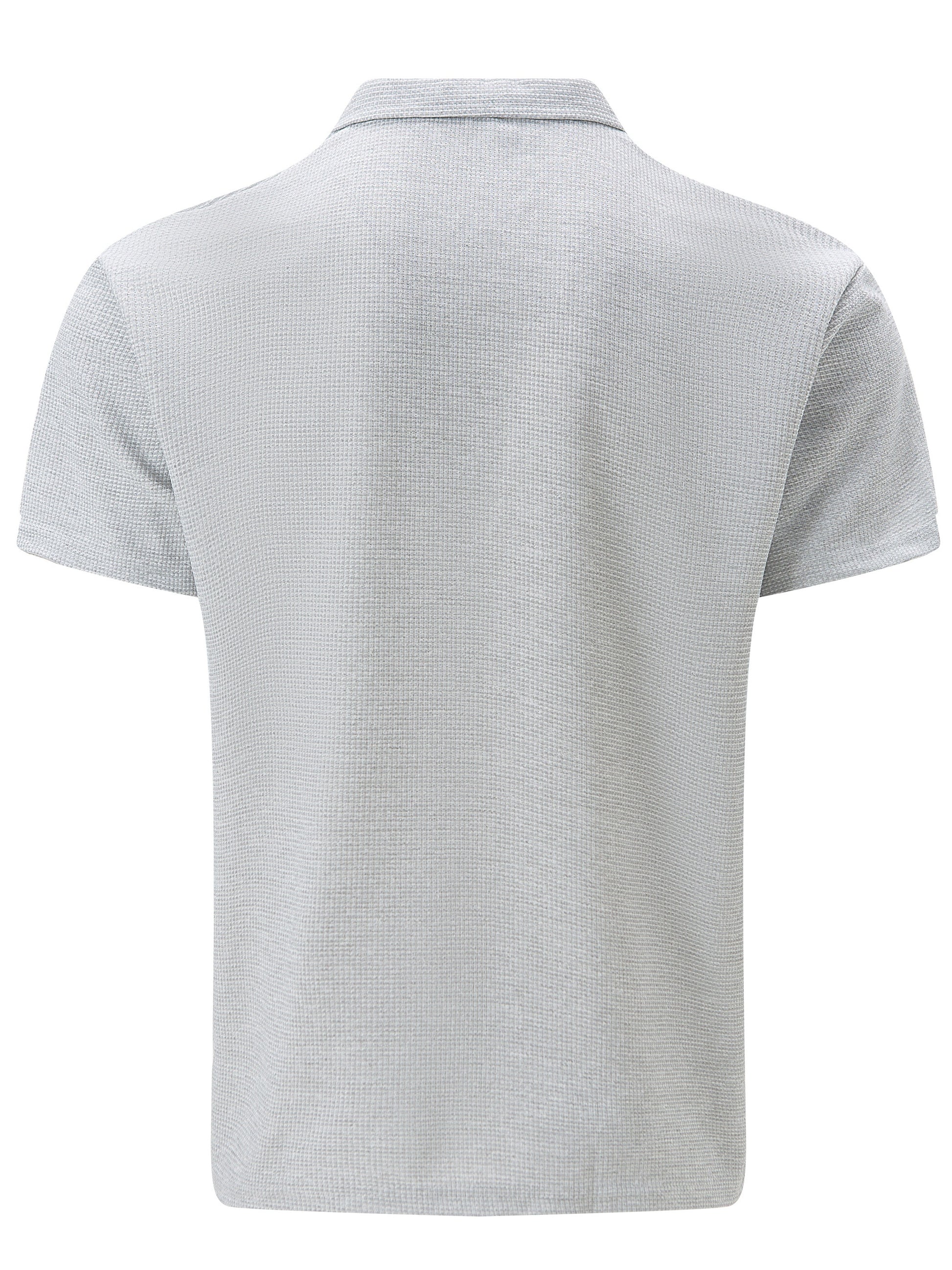 Men's Solid Short Sleeve Zipper Shirt, Casual Male Shirt For Summer Outdoor, Gift For Men - ayq