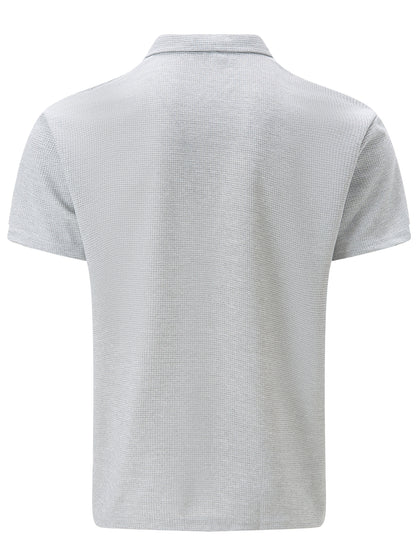 Men's Solid Short Sleeve Zipper Shirt, Casual Male Shirt For Summer Outdoor, Gift For Men - ayq