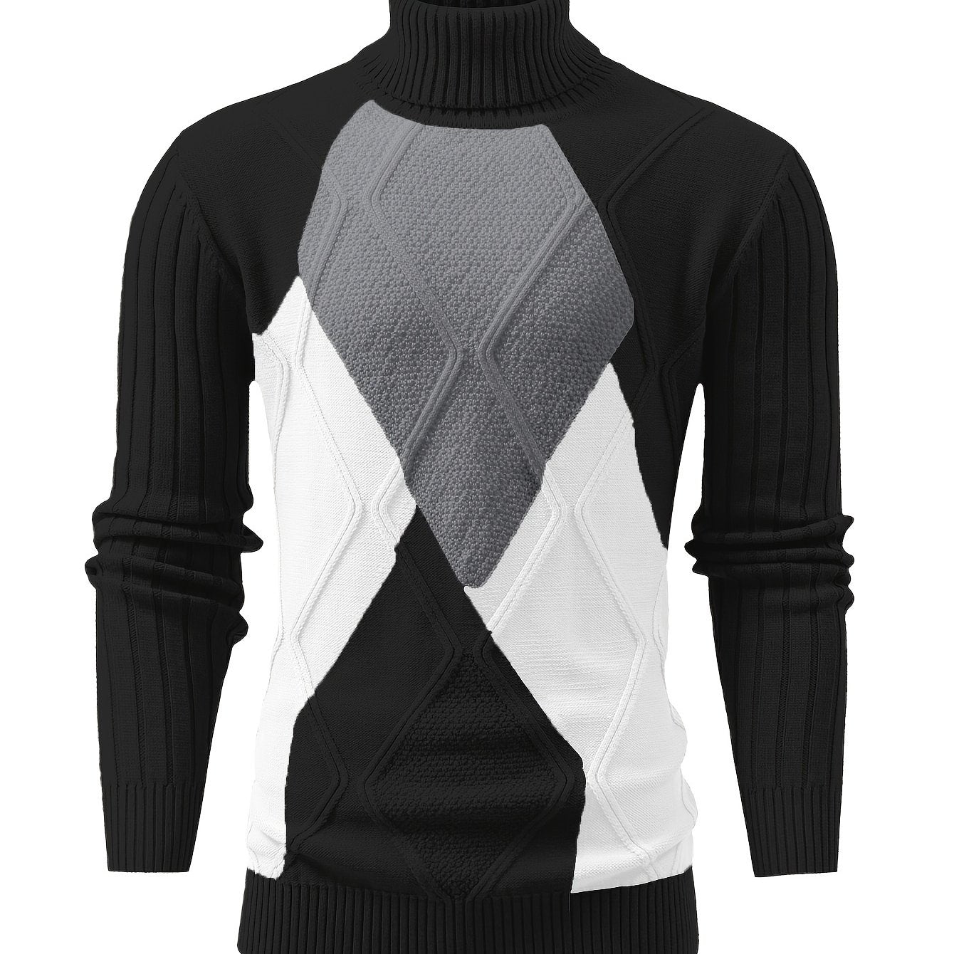 New Fashion Men'S Pullover with Color-Blocked Knitted Long Sleeves from Tie Mu Zhen OBM.