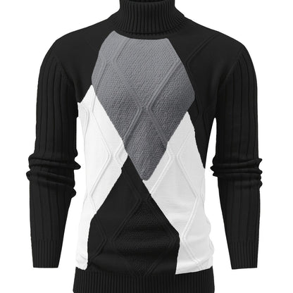 New Fashion Men'S Pullover with Color-Blocked Knitted Long Sleeves from Tie Mu Zhen OBM.