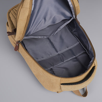 Men's Lightweight Canvas Travel Backpack with Laptop Compartment