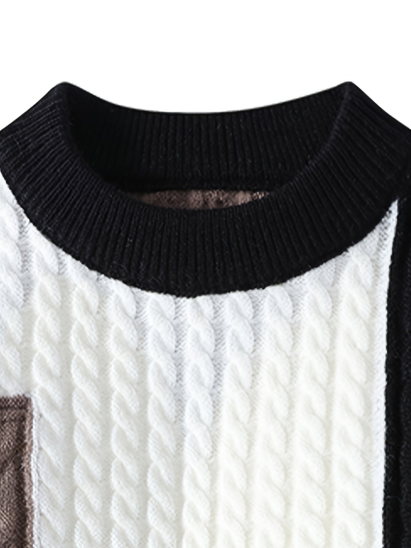 Men'S Sweater - Brown/ - Long Sleeve Crewneck Pullover for Fall/Winter, Office, Party, Everyday - Easy-Care Formal & Casual Sweater for Men