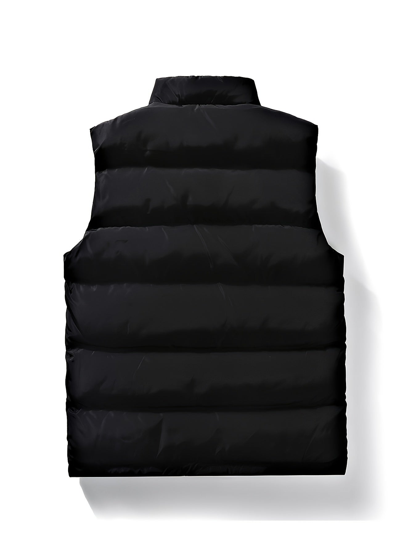 A Stylish New Men'S American-Style Vest, Featuring a Warm And Thick Black Design, Comfortable And Suitable for Winter, Lightweight And Foldable, Perfect for Skiing