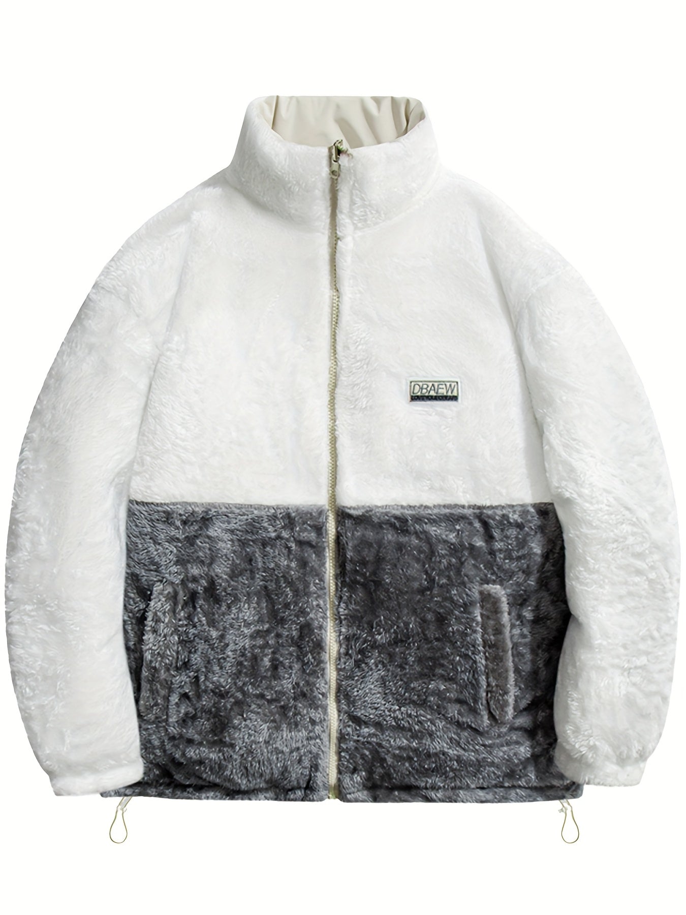 Men's Dual-Sided Insulated Jacket with Full-Zip Closure & Stand Collar - Reversible Winter Coat with Warm Filling, Machine Washable, White & Black Outer Layers, Casual & Formal Outerwear for Skiing, Snowboarding, Everyday Use