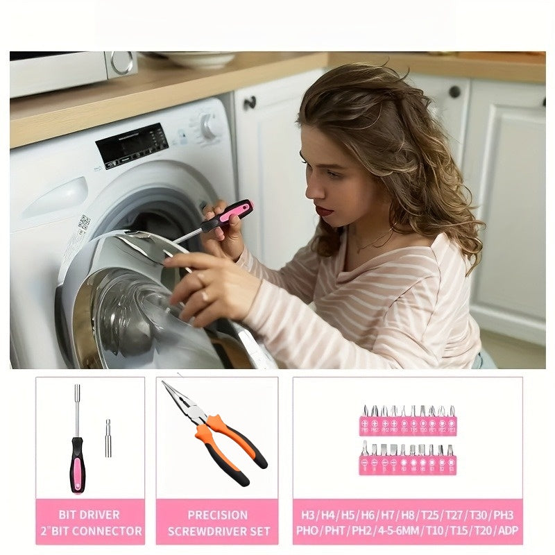 Upgraded Multi-Functional Heavy-Duty Home Repair Tool Kit | Iron Construction, Includes Portable Case, Essential for Beginners, Suitable for Professional and Projects