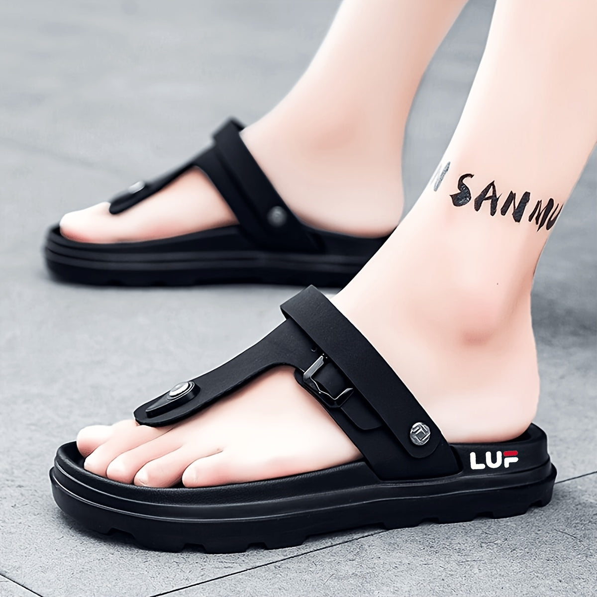 Men's Comfortable Brown & Black EVA Slip-On Casual Slides