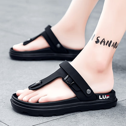 Men's Comfortable Brown & Black EVA Slip-On Casual Slides