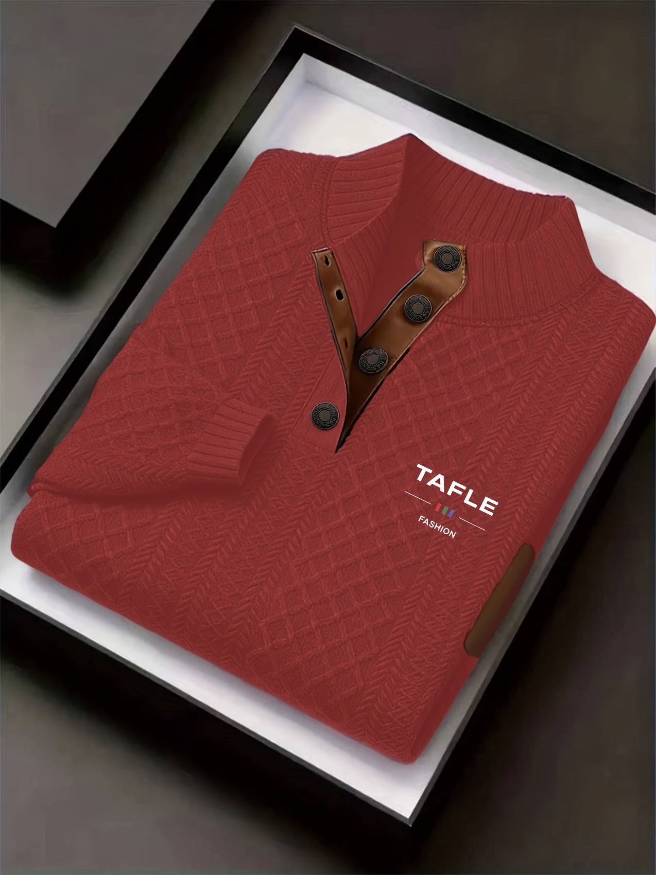Milan High-Quality New Luxury Men'S Stand-Up Collar Jacquard Knitted Sweater, Casual Long-Sleeve Jacquard Golf Shirt