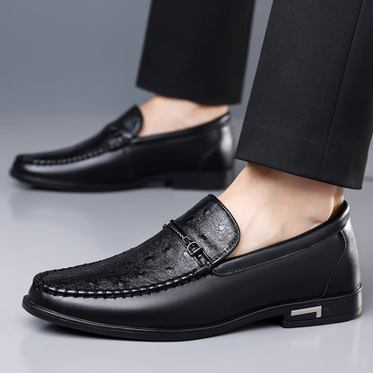 Men’s Plus Size Breathable PU Business Casual Loafers