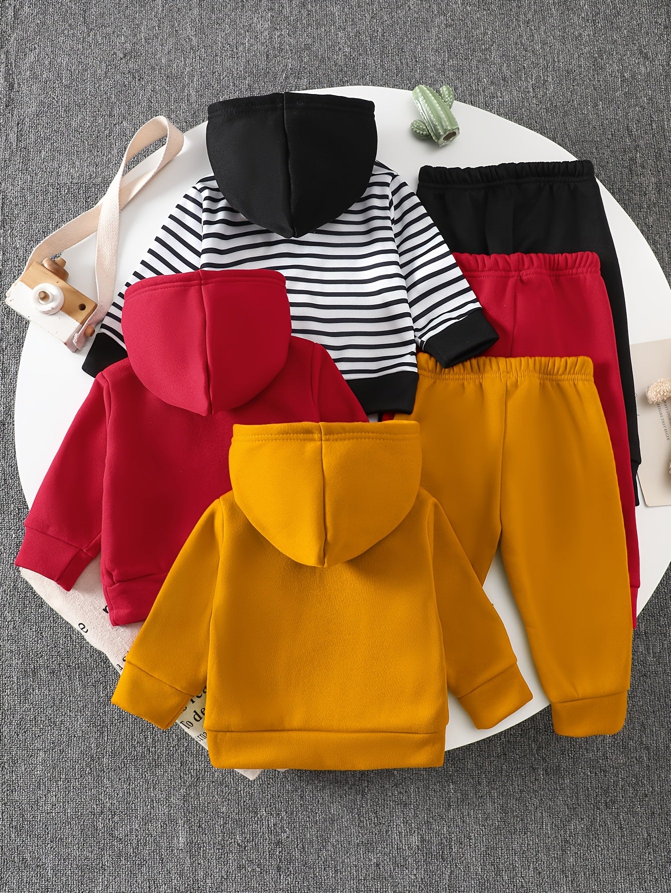 Baby Boys' Velvet Hoodie Set for Fall and Winter Casual Wear