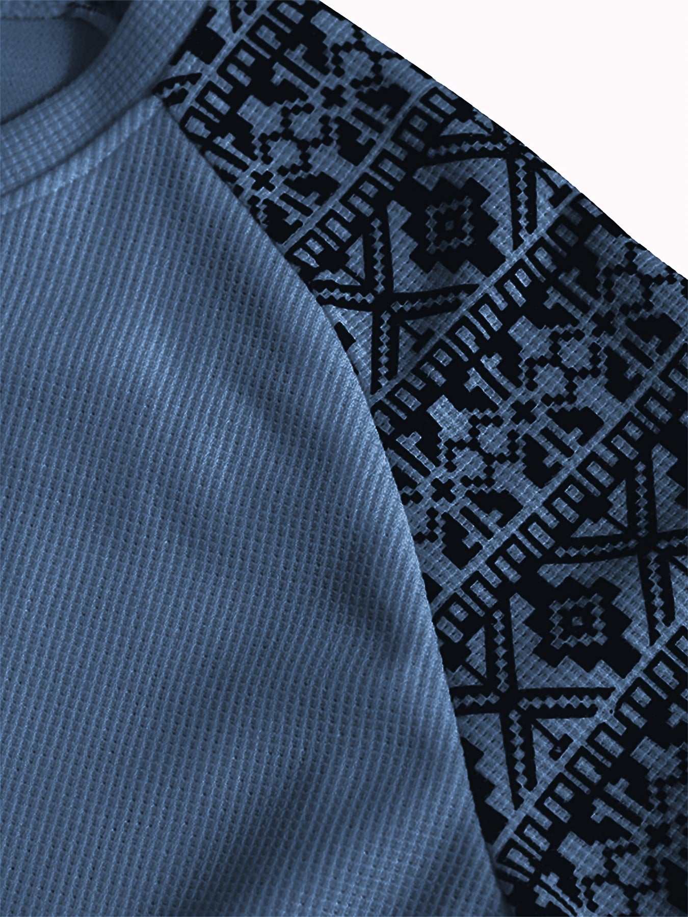 Men'S Long-Sleeve T-Shirt in a Heavy Waffle Knit for Autumn, Perfect for Casual Wear