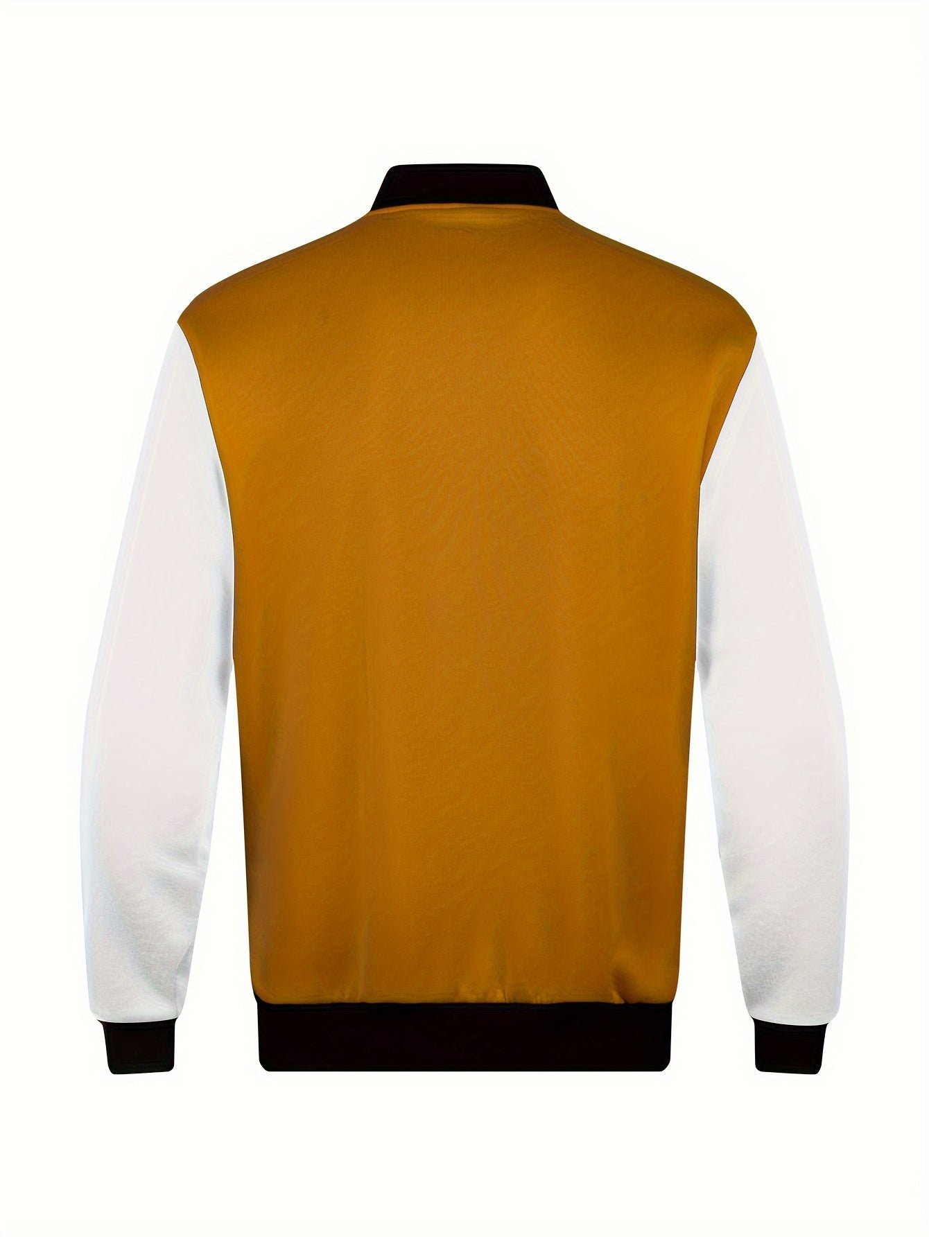 Men's Letter Print Contrast Color Baseball Jacket