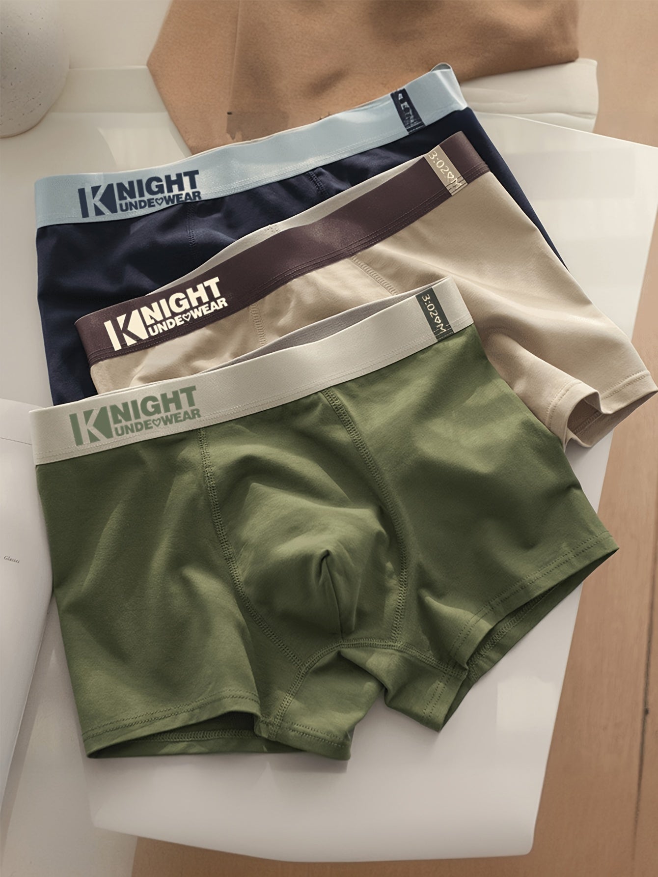 Men's Cotton Boxer Briefs 3-Pack - Breathable, Soft, Mid-Rise