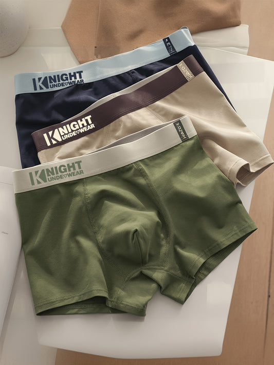 Men's Cotton Boxer Briefs 3-Pack - Breathable, Soft, Mid-Rise