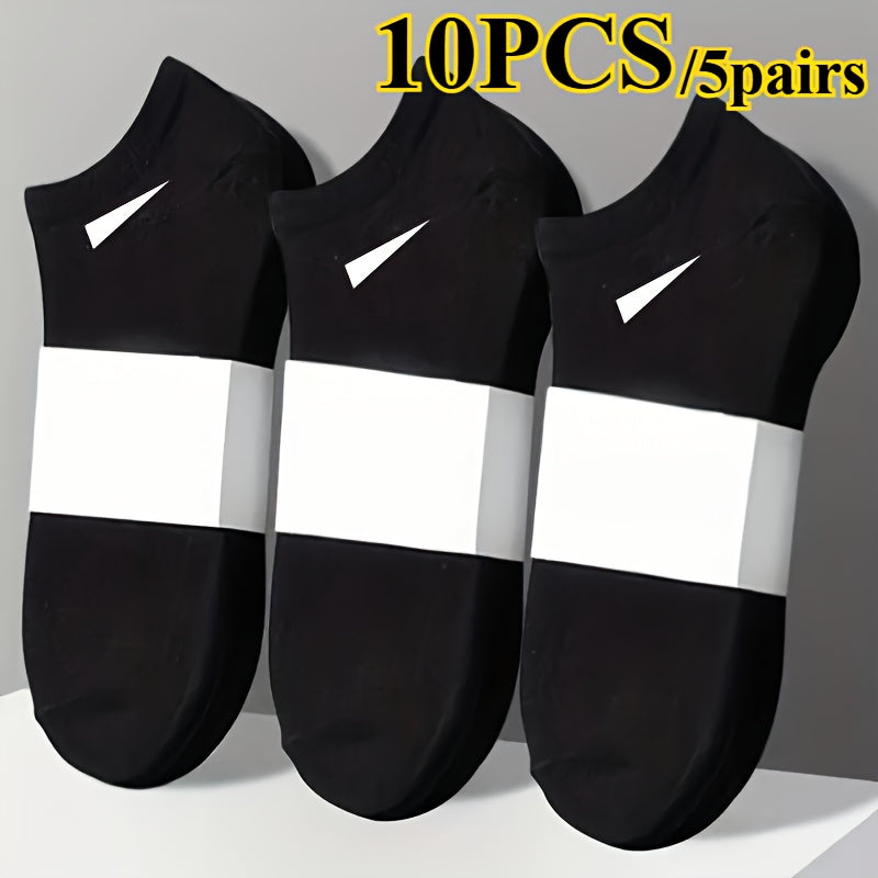 Unisex Casual Sports Ankle Socks 10pcs Breathable & Sweat-Proof
