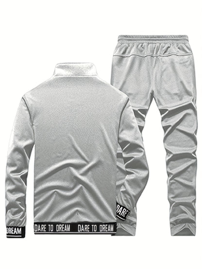 Spring and Autumn Outdoor Men's Sports Casual Suit with Jacket and Pants Two-Piece Set