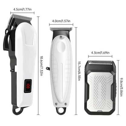 2pcs/3pcs Men's Electric Hair Clipper Set & Beard Trimmer Set. Home-use electric hair clipper + sculpting trimmer + reciprocating shaver. Haircutting, shaving, sculpting, and sideburn trimming. Christmas gift. for home, car, - ayq
