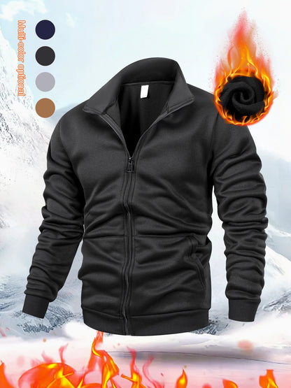 Men's Thermal Jacket - Extreme Cold Weather Zip-Up Coat with Full-Zip Exterior/Interior Layering - Lightweight Anti-Scratch Windproof Outerwear for Skiing, Camping, Hiking - Machine Washable Winter Jacket in Black/Navy/Gray/B