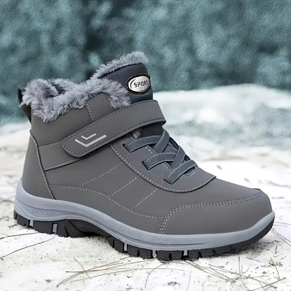 Men'S & Women'S Winter Snow Boots - Thick-Soled Ankle Boots with Non-Slip Rubber Sole & Striped Traction, PU Upper & Warm - All-Season Cold Weather Hiking, Ice Climbing Boots (unisex Sizes Available), Hiking Boots, Outdoor Fo