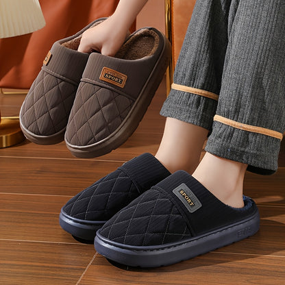 Men's Winter Oversized Slippers with Plush Lining & EVA Sole