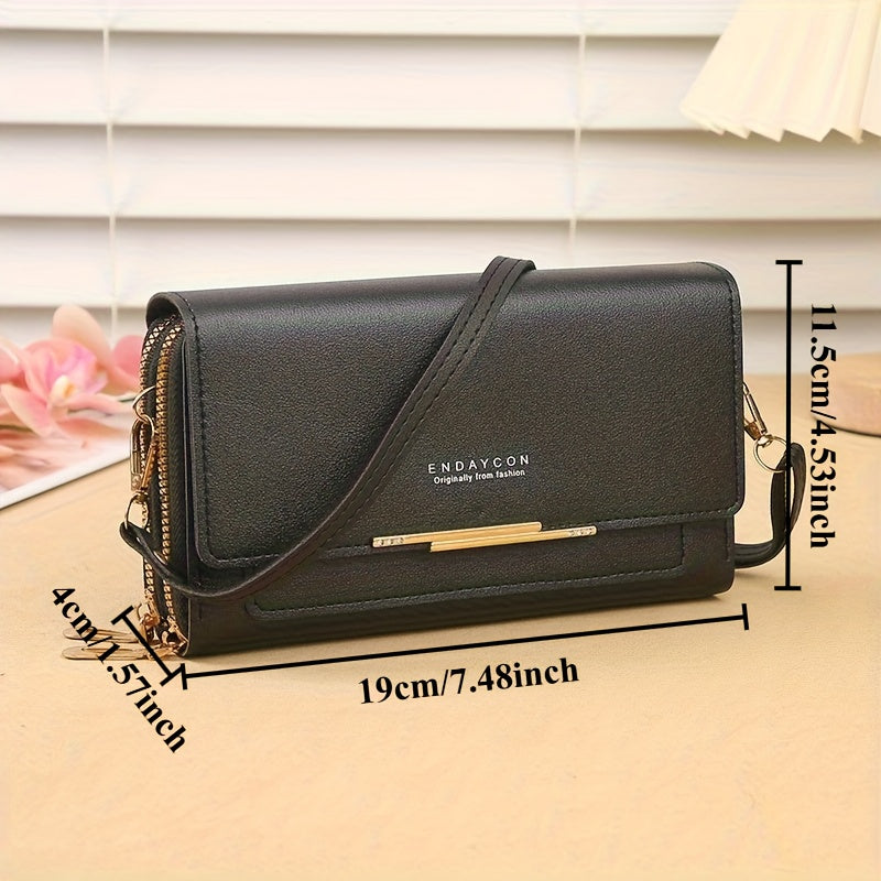 Ms. Jin Women's Large Capacity RFID Blocking Crossbody Wallet Handbag - Golden-Tone Hardware Multi-Zipper Purse with Card Slots, Cash Pocket & Detachable Strap, Brown/Black/Navy/Beige/Pink/Grey, Designer- for Travel &, Purse