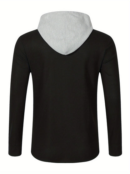 Men's Casual Hooded Jacket - Soft, Breathable Polyester with Button-Up Design & Pockets | Perfect for Spring, Fall & Outdoor Activities, Long Sleeve, Fashion, Daily, Leisure Style, Conventional Version