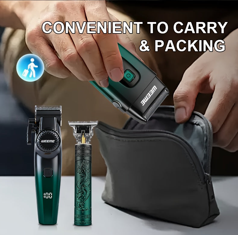 WEEME 3pcs professional Men's hair clipper set, easy to operate, comes with an electric razor, multi-functional hair trimmer for trimming hair and beard, suitable for both home use and barber shops, an excellent gift for frie