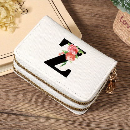 Women's Lightweight Wallet - Compact Zipper Purse with Multiple Card Slots & Coin Pocket, Elegant Monogram Initials, Secure Closure for Everyday, Travel, Gift - Women's Credit Card Organizer, Everyday Carry Purse, Stylish Ini