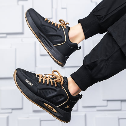 Men's Breathable Casual Sneakers - Trendy Dad Shoes with Thick Sole, Lace-Up, Mid-Top Design for Running  Fashion