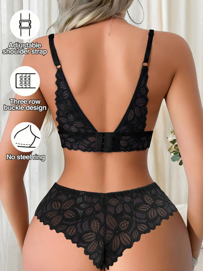Sexy Lace Bra and Panties Set for Women, Comfortable & Breathable